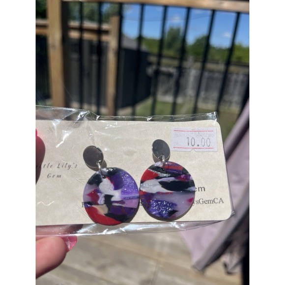 handmade Polymer Clay earrings lot -2. 12 Unique 12 Pcs Stainless Steel Base - Picture 11 of 14